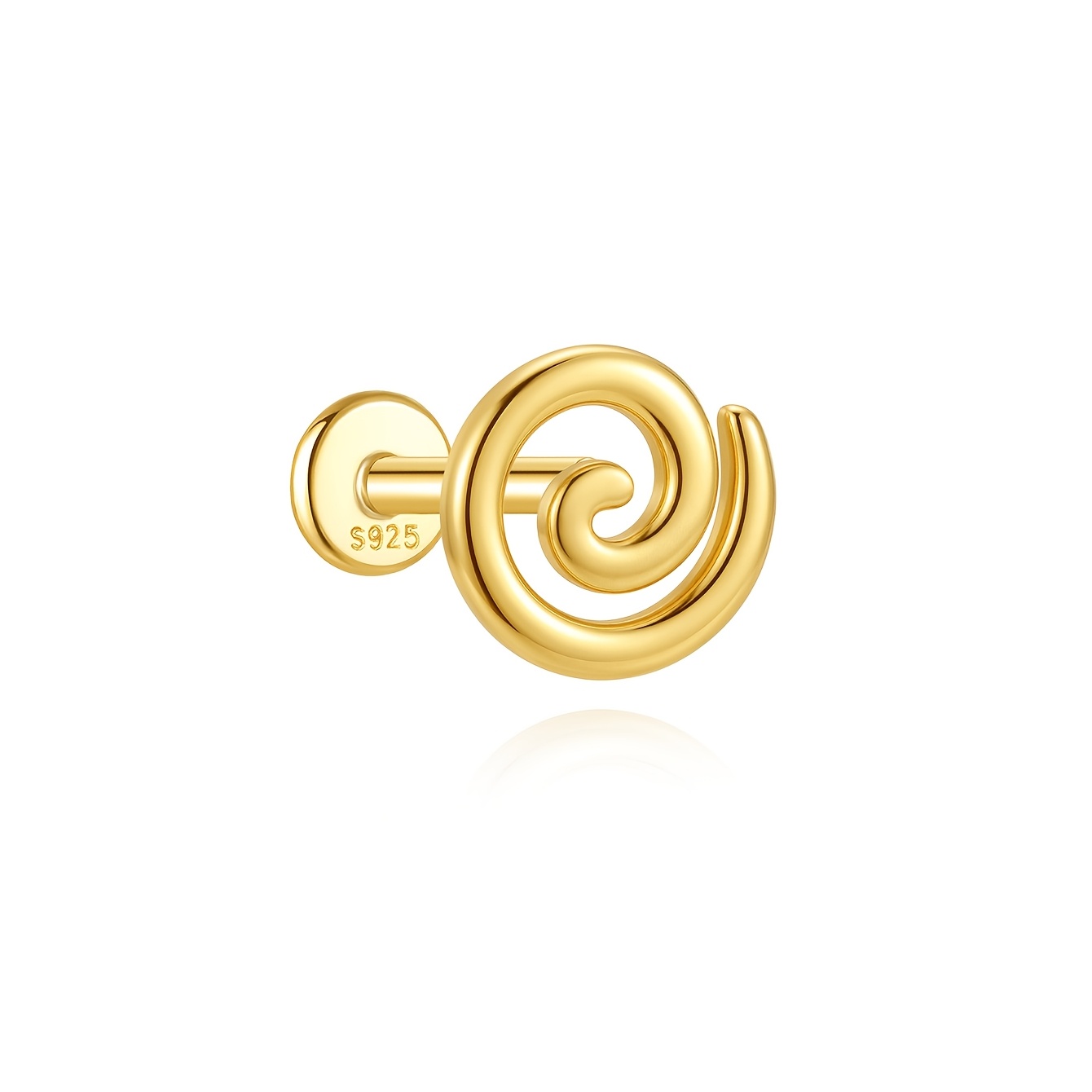 Women's 925 Silver Spiral Stud Earrings — Minimalist Fine Jewellery